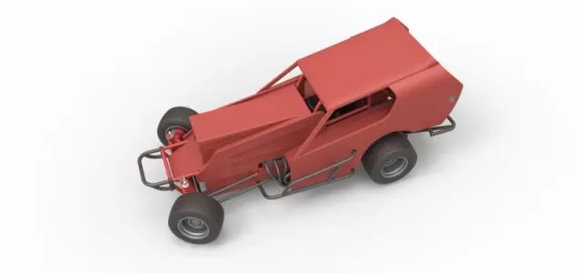 Vintage Dirt Modified stock car Version 4 while turning 1:25 — Фото 4 из 31