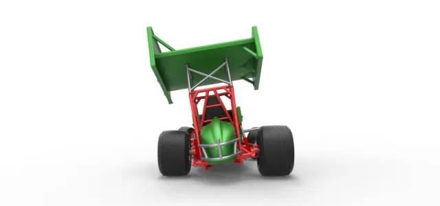 Vintage Winged Sprint car while turning Scale 1:25 — Фото 15 из 29