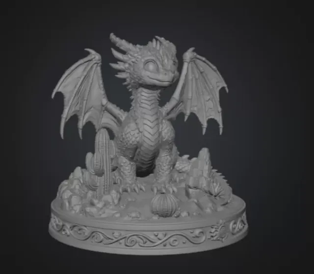 Fantasy Desert Dragon STL File for 3D Printing — Фото 10 из 11