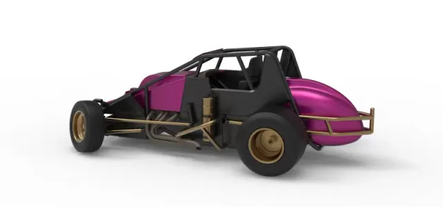 Dirt Silver Crown Car while turning Scale 1:25 — Image 12 of 30