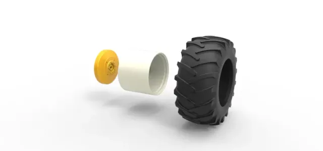 Rear wheel of Vintage Pulling tractor Scale 1:25 — Image 10 of 12