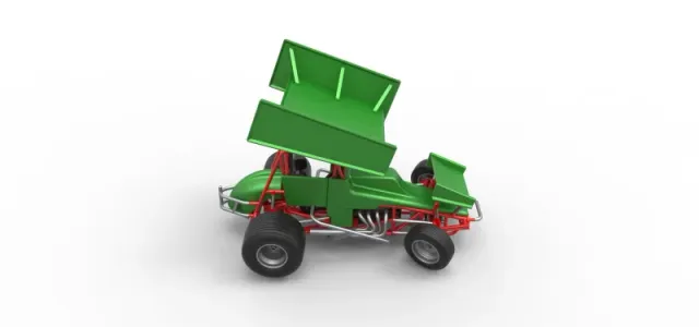 Vintage Winged Sprint car while turning Scale 1:25 — Фото 20 из 29