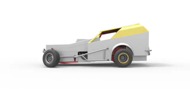 Vintage Dirt Modified stock car V7 while turning Scale 1:25 — Фото 9 из 31