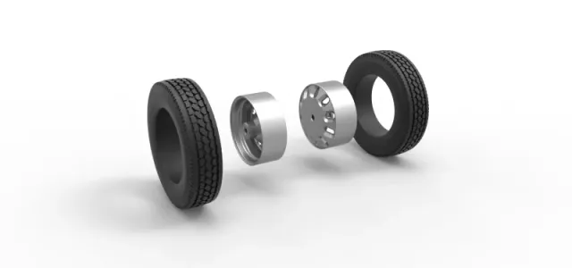 Diecast Rear custom wheel of semi truck Version 21 Scale 1:25 — Фото 10 из 11