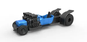 Diecast pulling truck 2wd Hot rod with two V8 Version 2 1:25