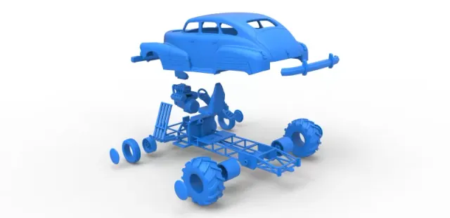 Diecast old school pulling truck 2wd with Car shell Scale 1:25 — Фото 29 из 31