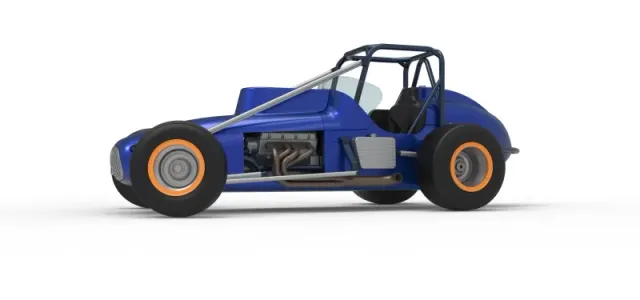 Dirt Silver Crown Champ car while turning Scale 1:25 — Фото 2 из 30