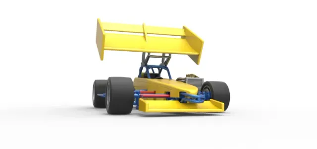 Supermodified front engine Winged race car V2 Scale 1:25 — Image 24 of 30