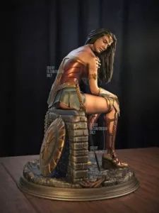 3D Printed Wonder Woman Figure with Gal Gadot Likeness