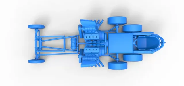 Diecast Front engine old school 6 wheeled dragster Scale 1:25 — Image 19 of 31