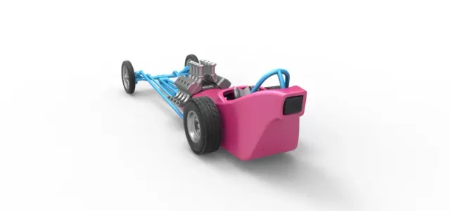 Front engine old school dragster with shell Version 5 1:25 — Фото 10 из 31