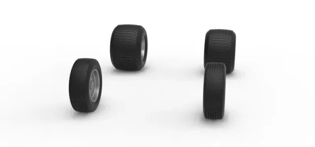 Wheel Set of Vintage Dirt Silver Crown Car Scale 1:25 — Фото 3 из 18