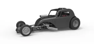 Front engine old school dragster with shell V11 Scale 1:25
