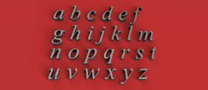 WRITE Font lowercase 3D letters STL file