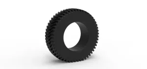 Tractor tire deflated Scale 1:25
