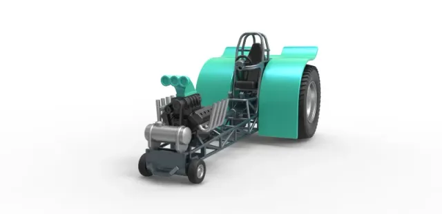 Diecast Pulling tractor with single V8 engine Scale 1 to 25 — Фото 3 из 29