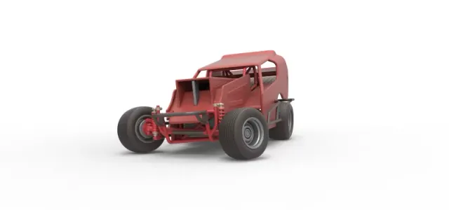 Vintage Dirt Modified stock car Version 4 while turning 1:25 — Фото 6 из 31