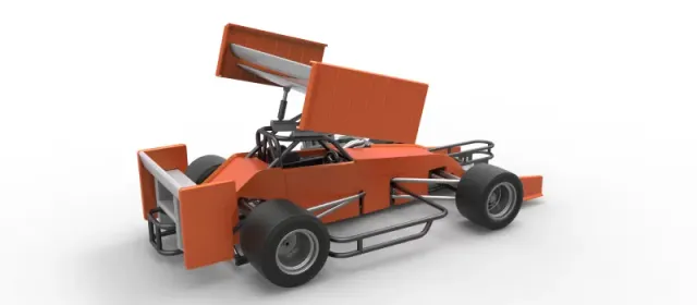 Supermodified front engine Winged race car V3 Scale 1:25 — Фото 20 из 31