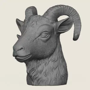 Goat Head Vase Print Ready 3D Model