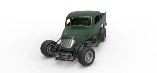 Vintage Dirt Modified stock car while turning Scale 1:25 — Image 5 of 30