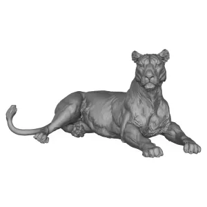 3D Printable Lying Wild Lioness