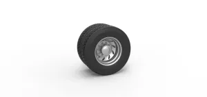 10 Triangular Hole Rear double wheel of semi truck V3 Scale 1:25
