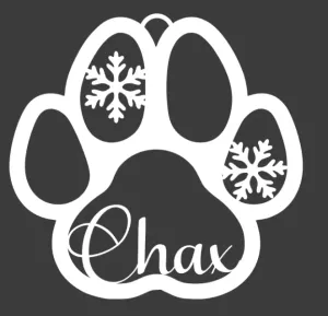 Chax Pet Dog Paw Print Ornament Decoration Christmas
