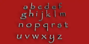 PAPYRUS font lowercase 3D letters STL file