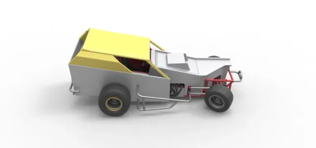 Vintage Dirt Modified stock car V7 while turning Scale 1:25 — Фото 23 из 31