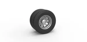 Diecast 10 Hole rear double wheel of old school truck 1:25