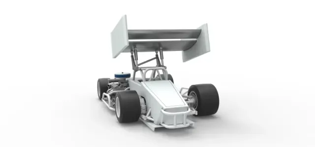 Supermodified front engine Winged race car V4 Scale 1:25 — Фото 13 из 30