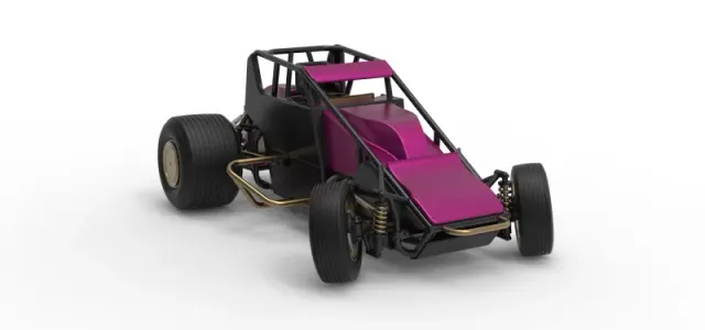 Dirt Silver Crown Car while turning Scale 1:25 — Image 26 of 30