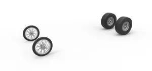 Wheel set of Vintage Front engine dragster Scale 1:25
