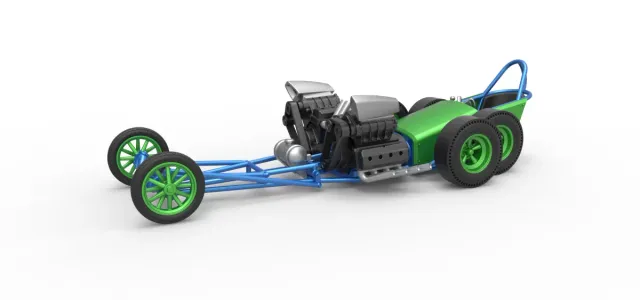 Diecast Front engine old school 6 wheeled dragster Scale 1:25 — Image 31 of 31