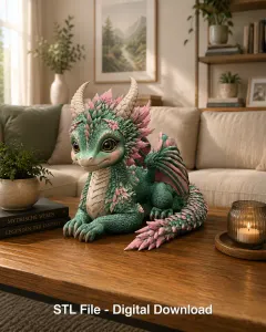 Blossom Guardian Dragon STL File for 3D Print
