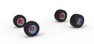 Wheel set of Northeast Dirt Modified stock car V6 Scale 1:25