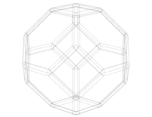 Wireframe Shape Tetradecahedron — Фото 3 из 6