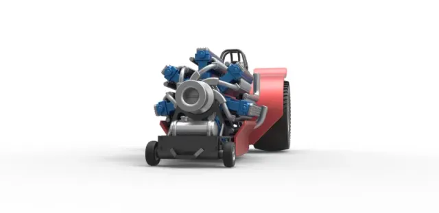 Diecast Pulling tractor with 42 cylinder Radial engine 1:25 — Image 4 of 31