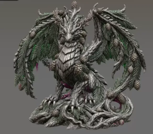 Ancient Forest Guardian Dragon STL File for 3D Print — Image 6 of 17