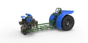 Diecast Pulling tractor with 3 engines V8 Version 6 Scale 1:25