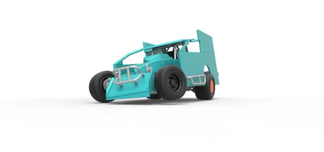 Northeast Outlaw Dirt Modified stock car while turning 1:25 — Фото 2 из 29