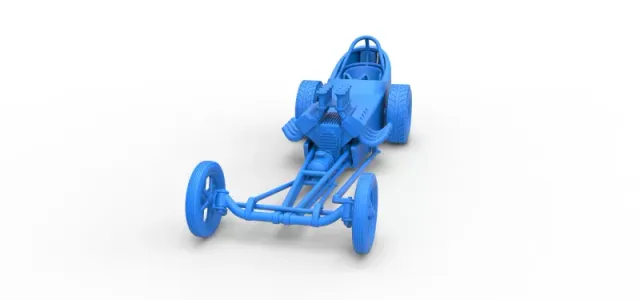 Front engine old school dragster with shell Version 5 1:25 — Фото 14 из 31