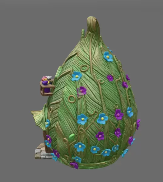 Enchanted Leaf Fairy House STL File 3D Printable Fantasy Cottage — Фото 5 из 11