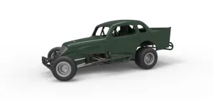 Vintage Dirt Modified stock car while turning Scale 1:25