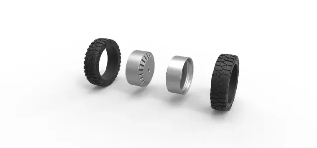 Diecast Rear semi wheel for pickup Version 12 Scale 1:25 — Фото 9 из 12