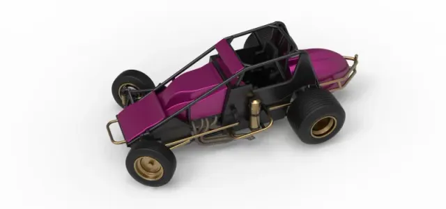 Dirt Silver Crown Car while turning Scale 1:25 — Image 4 of 30