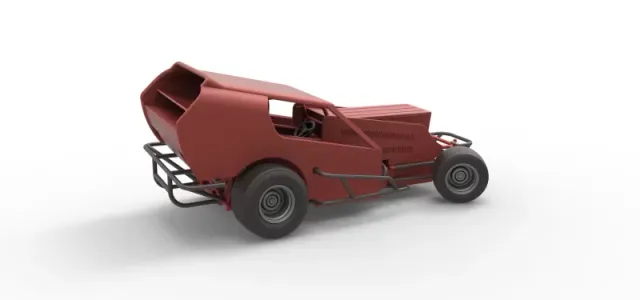 Vintage Dirt Modified stock car Version 4 while turning 1:25 — Фото 20 из 31