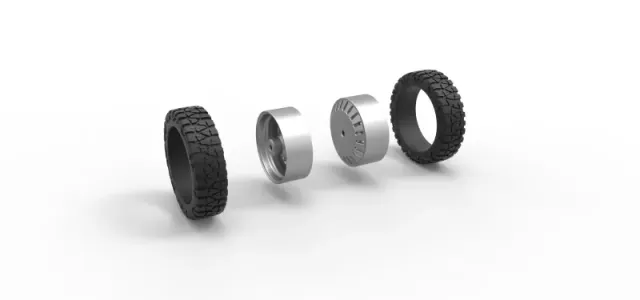 Diecast Rear semi wheel for pickup Version 12 Scale 1:25 — Фото 10 из 12