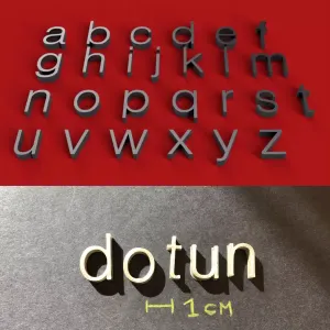 DOTUN Font lowercase 3D letters STL file