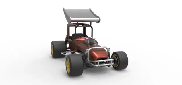 Vintage Winged Supermodified stock car Scale 1:25 — Фото 26 из 31